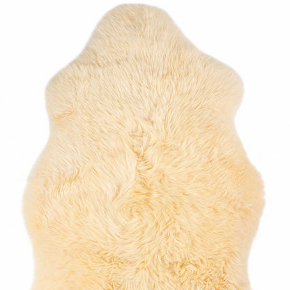 2' X 3' Cream New Zealand Natural Sheepskin Rug