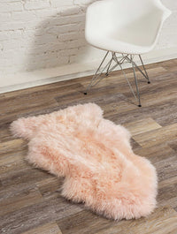 2' x 3' Rose New Zealand Natural Shearling Sheepskin Rug — sheepskin area rug 5