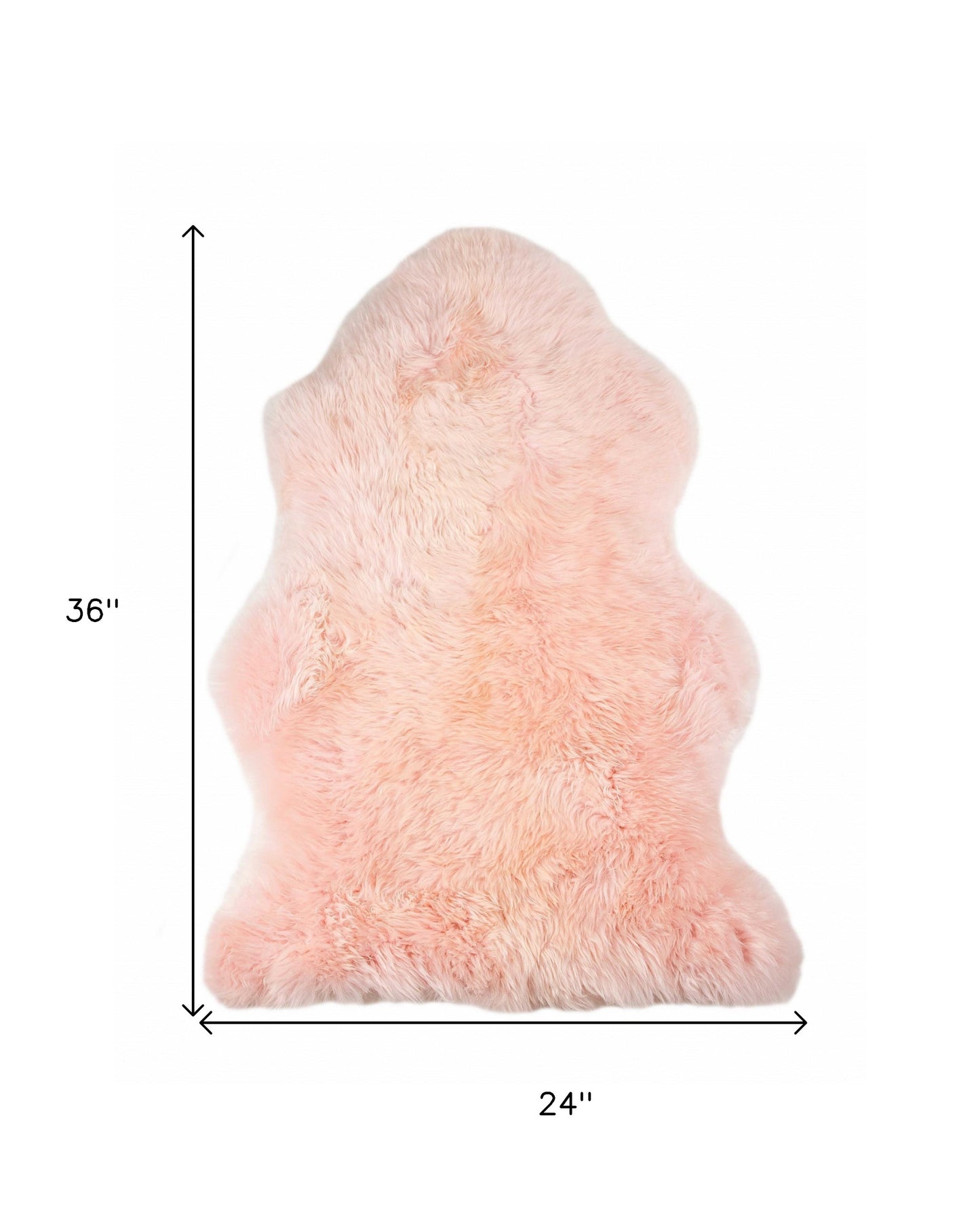 2' X 3' Rose Pink New Zealand Natural Shearling Sheepskin Rug