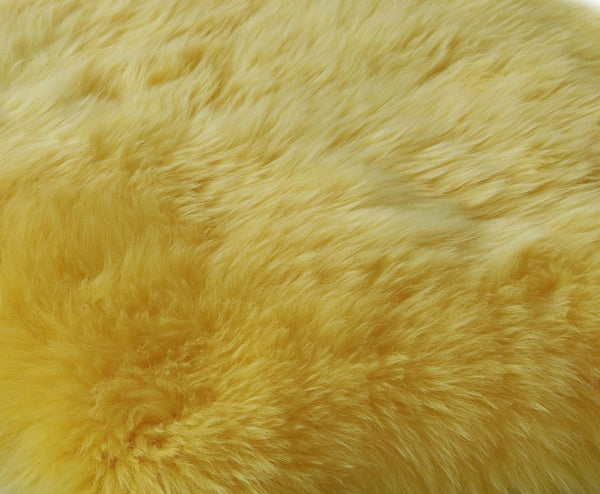 2' X 3' Yellow New Zealand Lambs Wool Handmade Area Rug alternate view