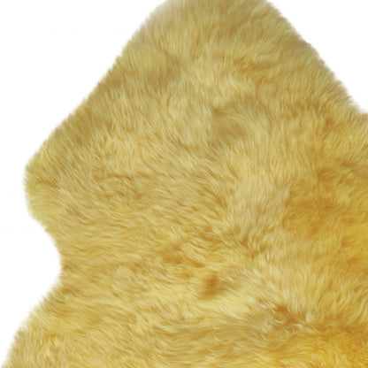 2' X 3' Yellow New Zealand Natural Sheepskin Rug