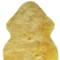 2' x 3' Yellow New Zealand Lambs Wool Handmade Area Rug — sheepskin area rug 7