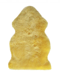 2' x 3' Yellow New Zealand Lambs Wool Handmade Area Rug — sheepskin area rug 8