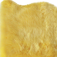 2' x 3' Yellow New Zealand Lambs Wool Handmade Area Rug — sheepskin area rug 9