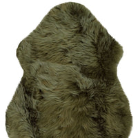 2' x 3' Dark Green New Zealand Lambs Wool Area Rug — sheepskin area rug 7