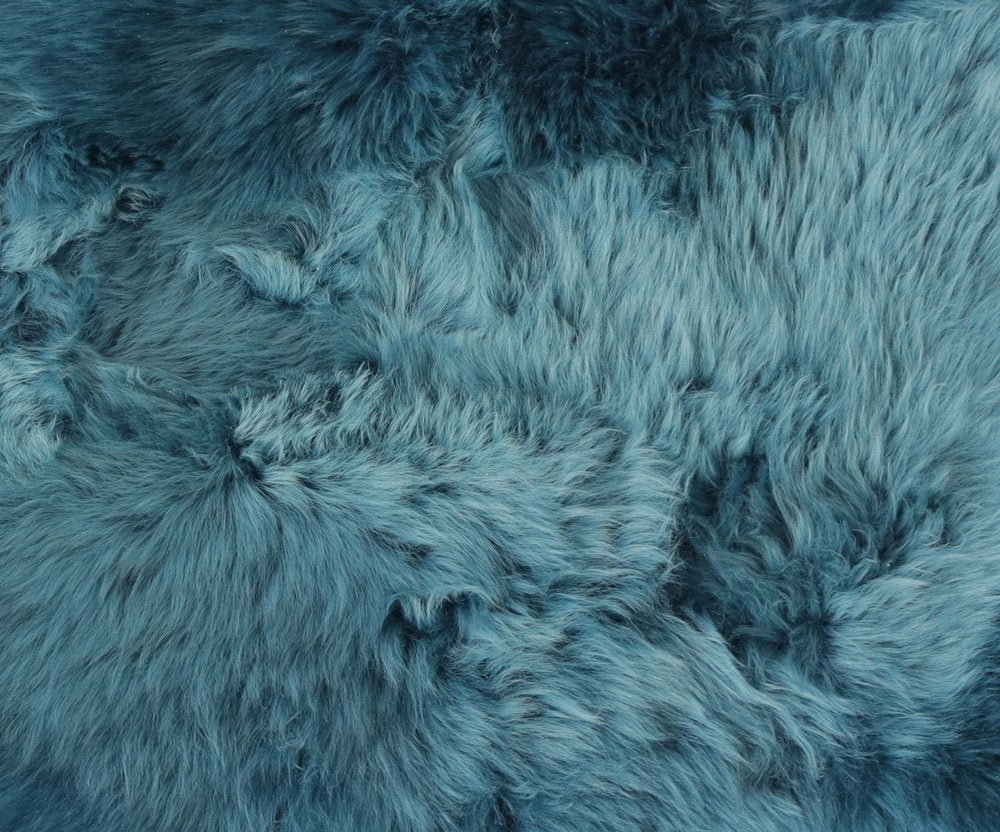 Teal New Zealand Natural Sheepskin Rug 2' x 3'