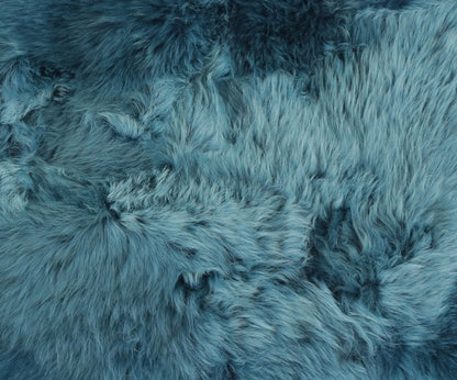 Teal New Zealand Natural Sheepskin Rug 2' x 3'