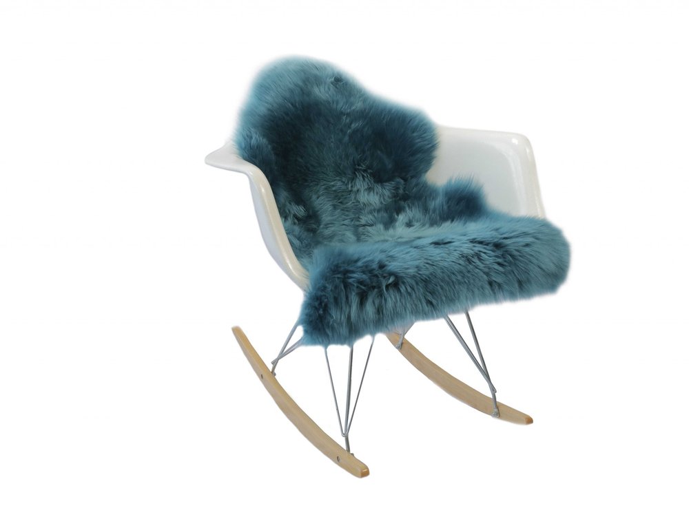 Teal New Zealand Natural Sheepskin Rug 2' x 3'