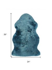 2' x 3' Teal New Zealand Natural Sheepskin Rug — sheepskin area rug 8