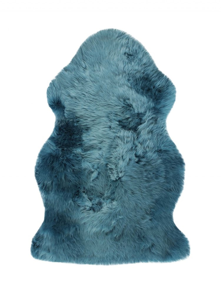 2' x 3' Teal New Zealand Natural Sheepskin Rug — sheepskin area rug
