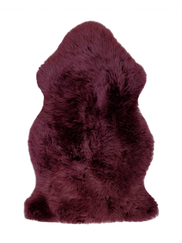 2' x 3' Burgundy New Zealand Natural Sheepskin Rug — sheepskin area rug