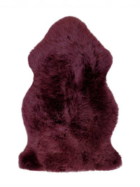2' x 3' Burgundy New Zealand Natural Sheepskin Rug — sheepskin area rug 1