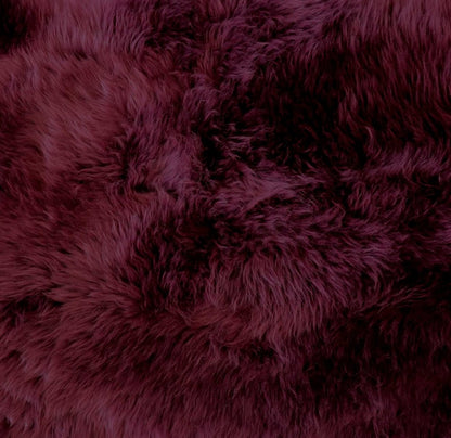 "Burgundy New Zealand Natural Sheepskin Rug - 2' x 3', Luxurious Comfort, Hypoallergenic"
