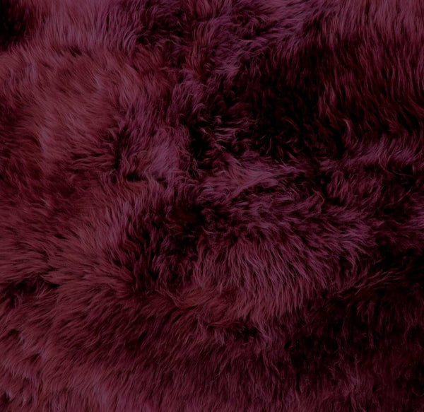 2' X 3' Burgundy New Zealand Natural Sheepskin Rug alternate view
