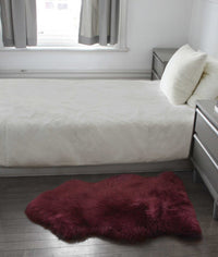 2' x 3' Burgundy New Zealand Natural Sheepskin Rug — sheepskin area rug 3