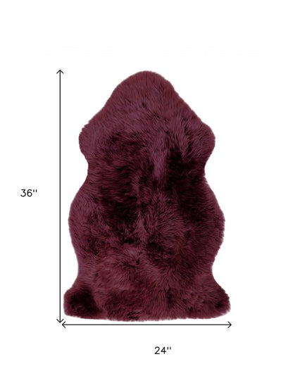 "Burgundy New Zealand Natural Sheepskin Rug - 2' x 3', Luxurious Comfort, Hypoallergenic"