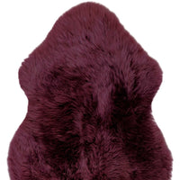 2' x 3' Burgundy New Zealand Natural Sheepskin Rug — sheepskin area rug 6