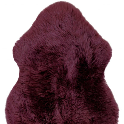 "Burgundy New Zealand Natural Sheepskin Rug - 2' x 3', Luxurious Comfort, Hypoallergenic"