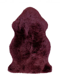 2' x 3' Burgundy New Zealand Natural Sheepskin Rug — sheepskin area rug 7