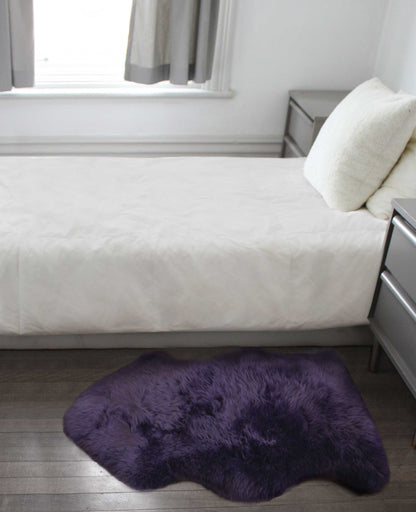 2' X 3' Purple New Zealand Natural Sheepskin Rug