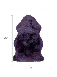 2' x 3' Purple New Zealand Natural Sheepskin Rug — sheepskin area rug 5