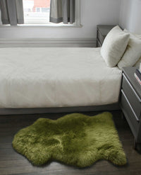 2' x 3' Sage New Zealand Lambs Wool Area Rug — sheepskin area rug 4
