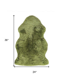 2' x 3' Sage New Zealand Lambs Wool Area Rug — sheepskin area rug 5