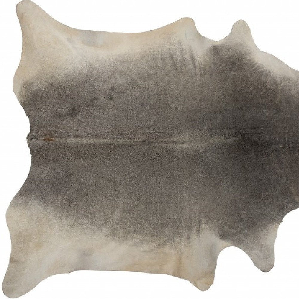 Gray Cowhide Area Rug – Handmade, Stain Resistant