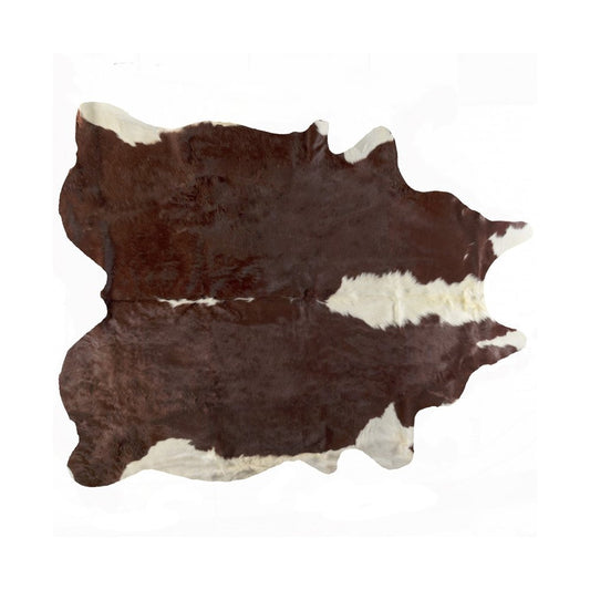 Cowhide Area Rug – Brown & White, Modern Accent