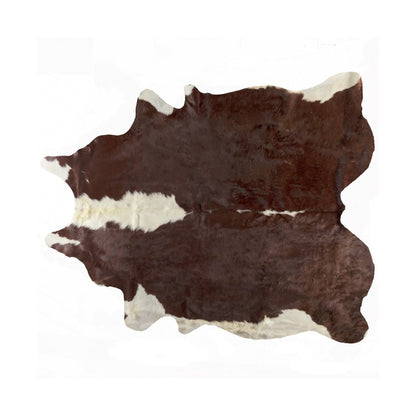 Cowhide Area Rug – Brown & White, Modern Accent