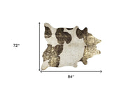 Gold Cowhide Area Rug – Modern 6x7 Statement Decor — cowhide area rug 4