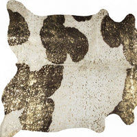 Gold Cowhide Area Rug – Modern 6x7 Statement Decor — cowhide area rug 6