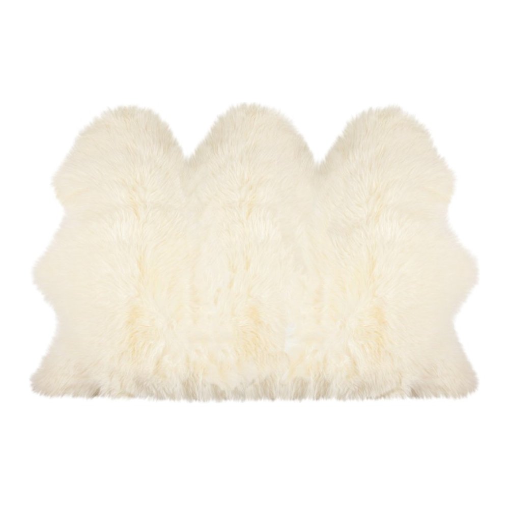 3' X 5' Trio Natural Sheepskin Area Rug