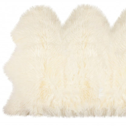 3' x 5' Trio Natural Off-White Sheepskin Area Rug