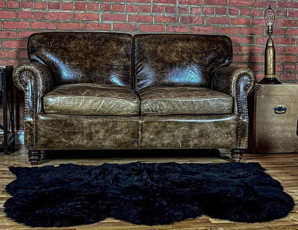 3' X 5' Black Natural Sheepskin Area Rug alternate view