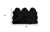 3' x 5' Black Natural Sheepskin Area Rug — sheepskin area rug 3