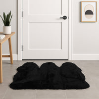 3' x 5' Black Natural Sheepskin Area Rug — sheepskin area rug 4