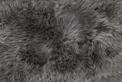 3' x 5' Trio Gray Natural Sheepskin Area Rug