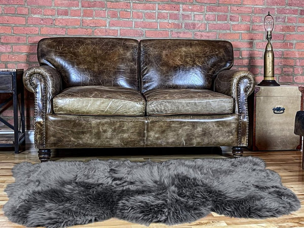 3' X 5' Gray Natural Sheepskin Area Rug alternate view