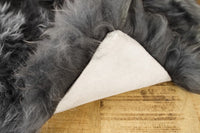 3' x 5' Gray Natural Sheepskin Area Rug — sheepskin area rug 3