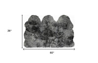 3' x 5' Gray Natural Sheepskin Area Rug — sheepskin area rug 4