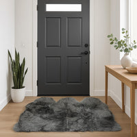 3' x 5' Gray Natural Sheepskin Area Rug — sheepskin area rug 7