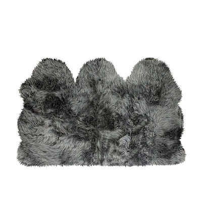 3' X 5' Gray Natural Sheepskin Area Rug