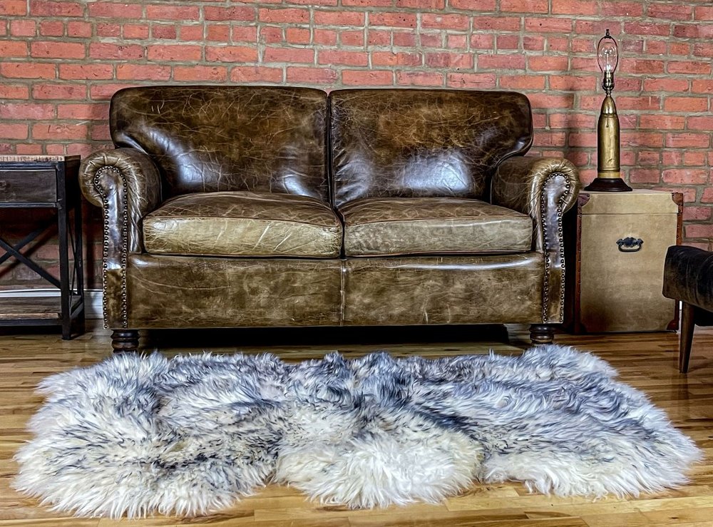 3' x 5' Gray Ombre Natural Sheepskin Area Rug — sheepskin area rug
