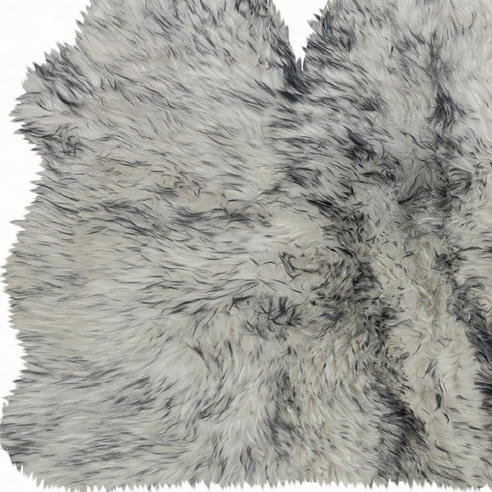 3' x 5' Trio Gray Ombre Natural Sheepskin Area Rug