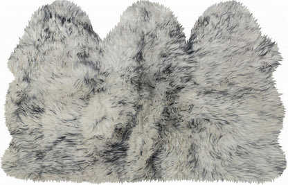 3' x 5' Trio Gray Ombre Natural Sheepskin Area Rug