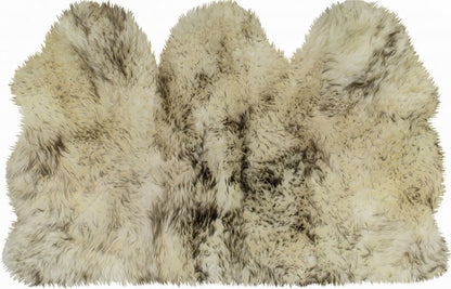 3' x 5' Trio Brown Ombre Natural Sheepskin Area Rug