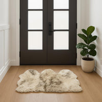 3' x 5' Brown Ombre Natural Sheepskin Area Rug — sheepskin area rug 6