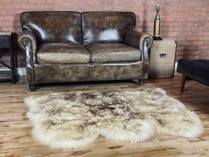 3' x 5' Trio Brown Ombre Natural Sheepskin Area Rug