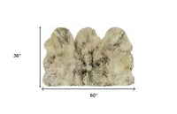 3' x 5' Brown Ombre Natural Sheepskin Area Rug — sheepskin area rug 3